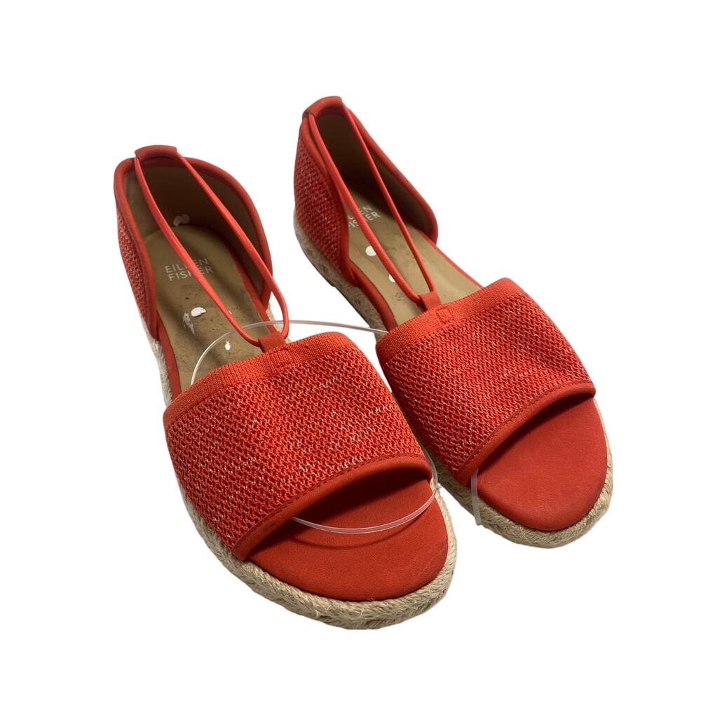 Eileen Fisher Mews, Mesh Orange Size 7 Espadrille Sandals - Picture 2 of 8